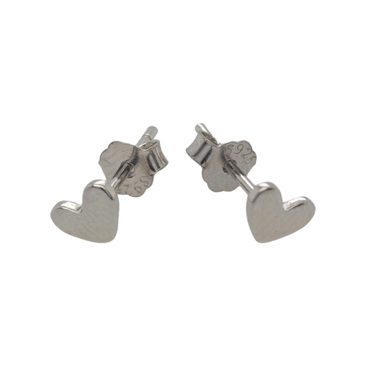 Silver Heart Studs