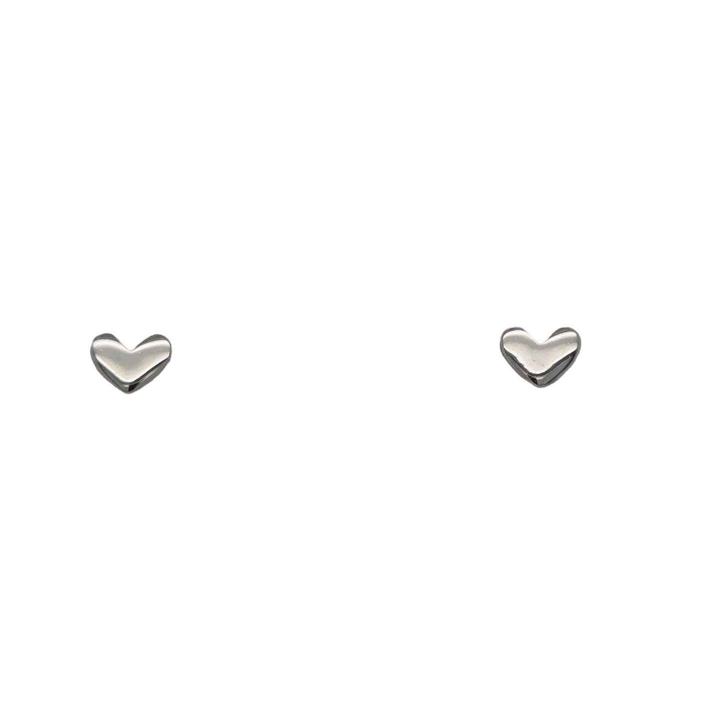 Silver Heart Studs