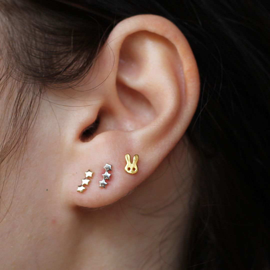 Gold Mini Bunny Earrings