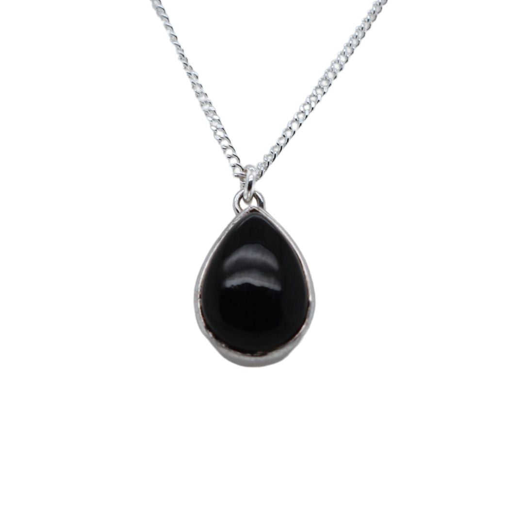 Pear Shaped Onyx Necklace