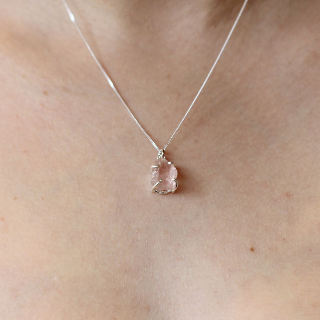 Rough Rose Quartz Necklace