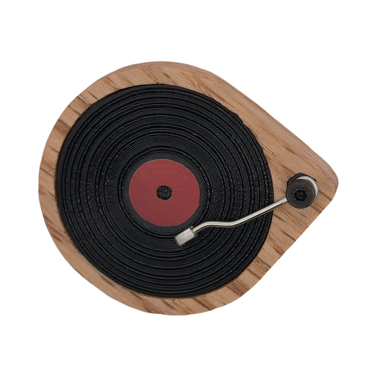 Light Red Record Player Brooch