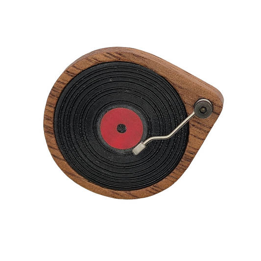 Red Record Player Brooch
