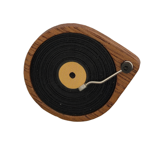 Yellow Record Player Brooch