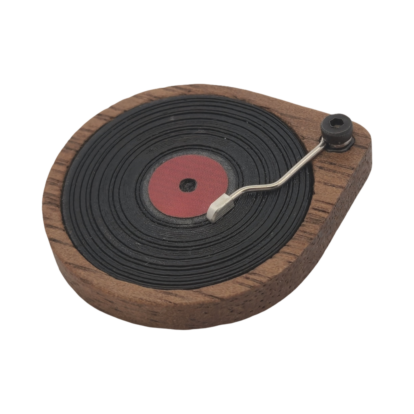 Red Record Player Brooch