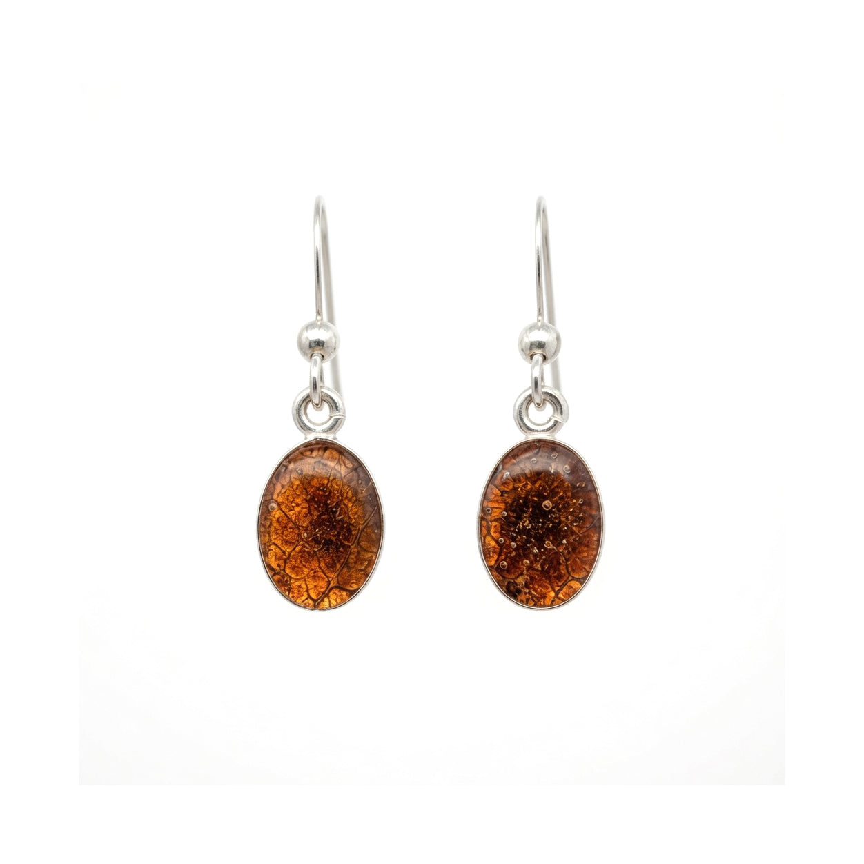 Orange Sage Flower Drop Earrings