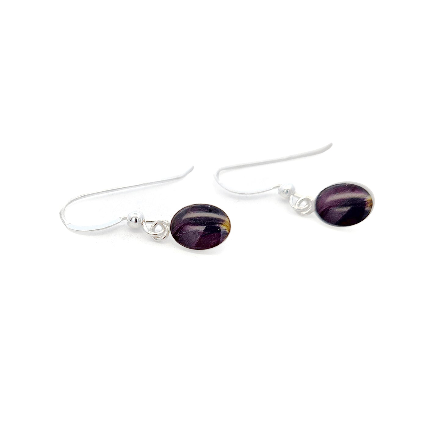 Violet Flower Drop Earrings