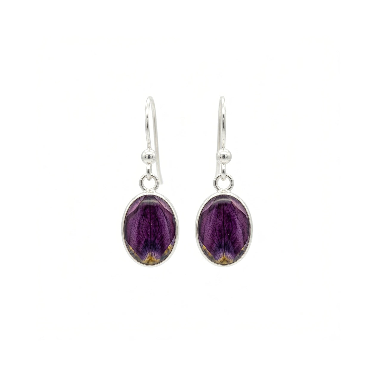 Violet Flower Drop Earrings