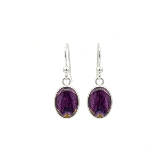 Violet Flower Drop Earrings