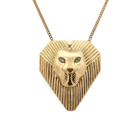 Lion Necklace with Peridot