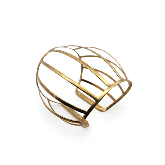 Brass Caged Dome Cuff Bracelet