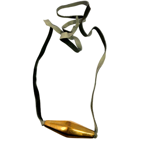 Brass Grey Leather Necklace