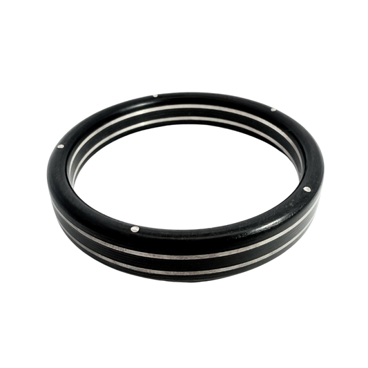 Thick Ebony and Silver Bracelet