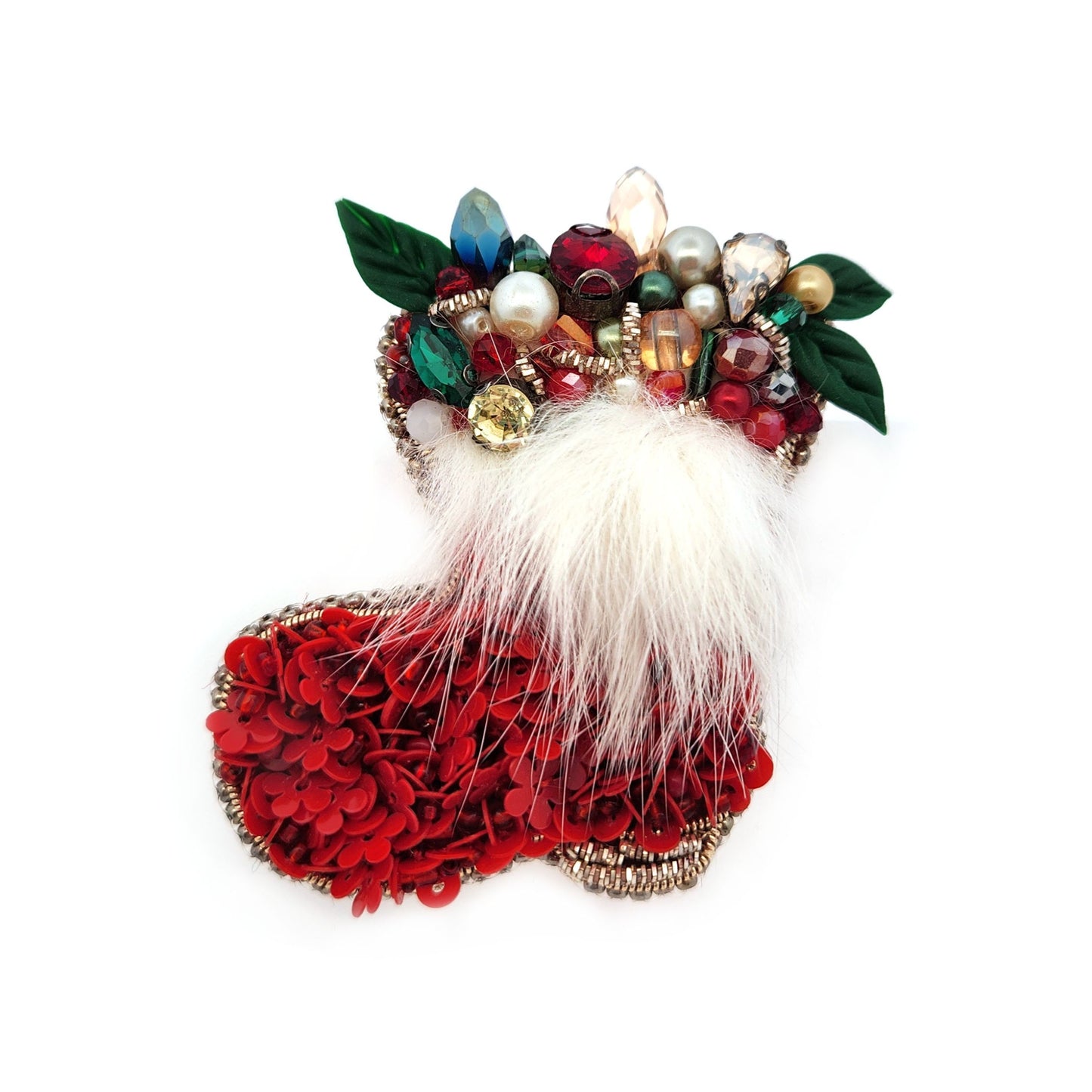 Holiday Furr Stocking Brooch