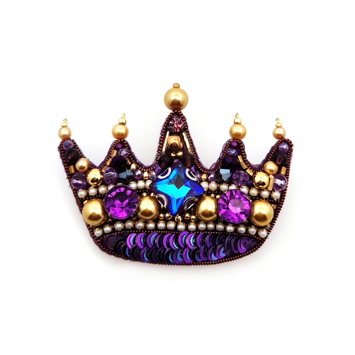 Purple Crown Brooch