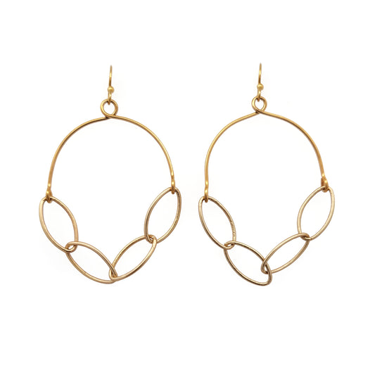 Gold Vermeil Oval Link Chain Earrings