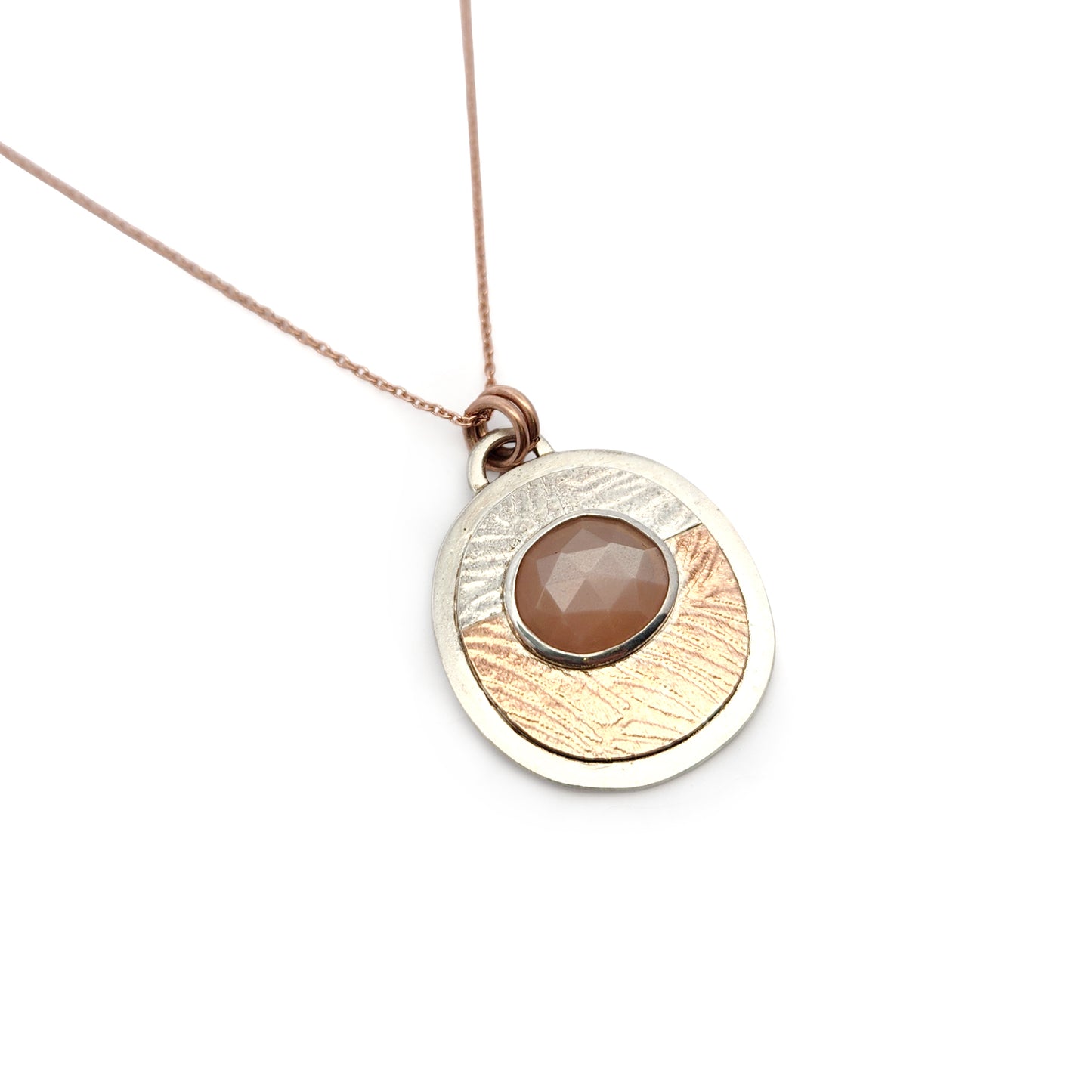 2 Tone Peach Moonstone Necklace