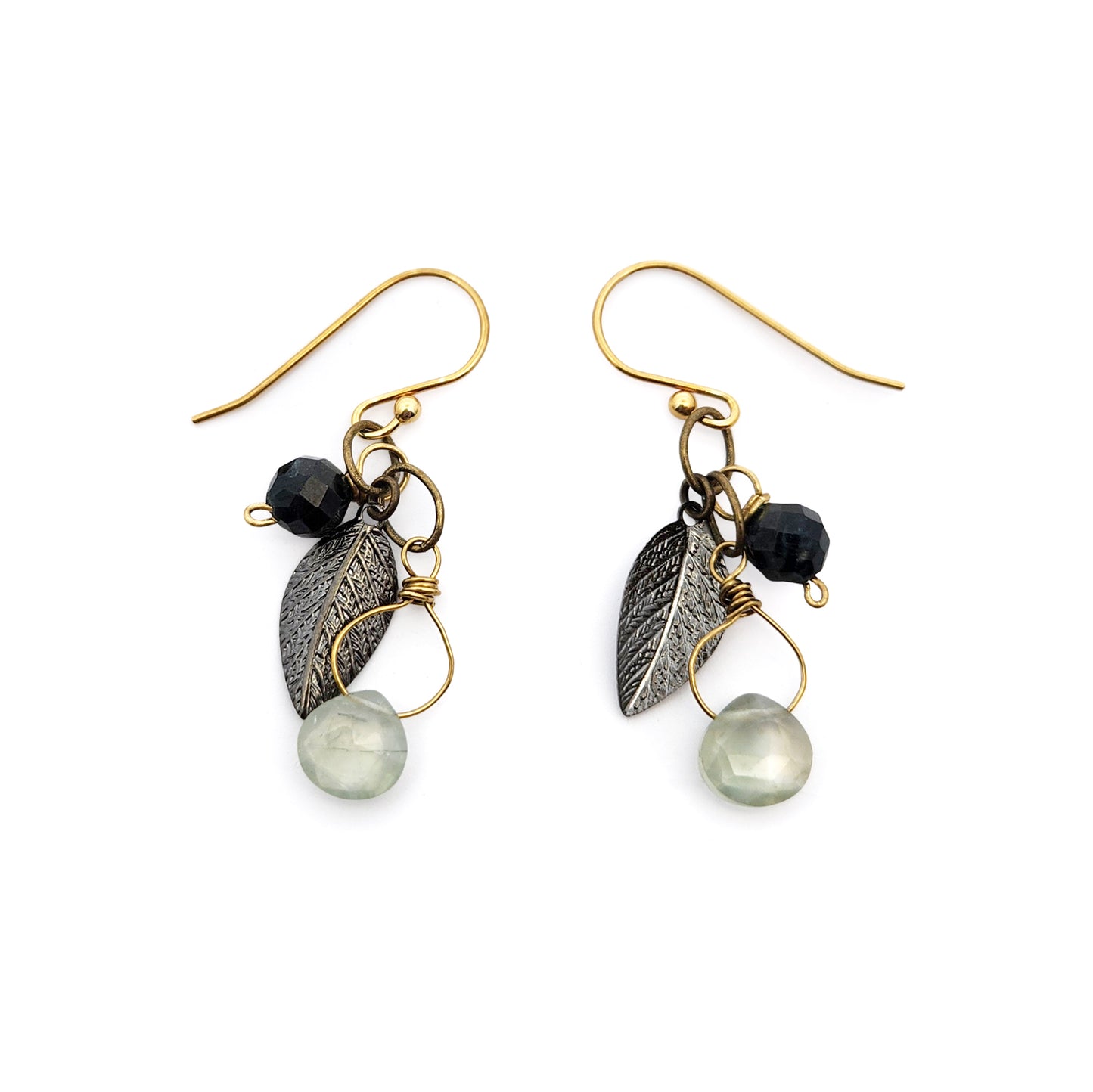 Gemstone & Leaf Cluster Earrings