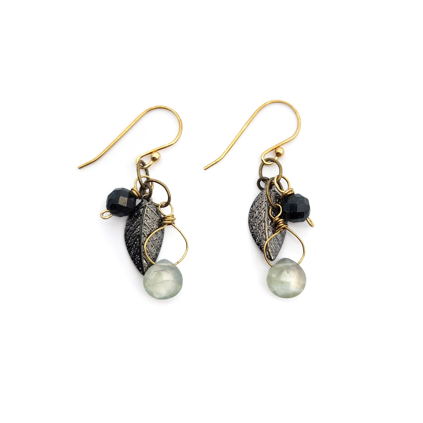 Gemstone & Leaf Cluster Earrings