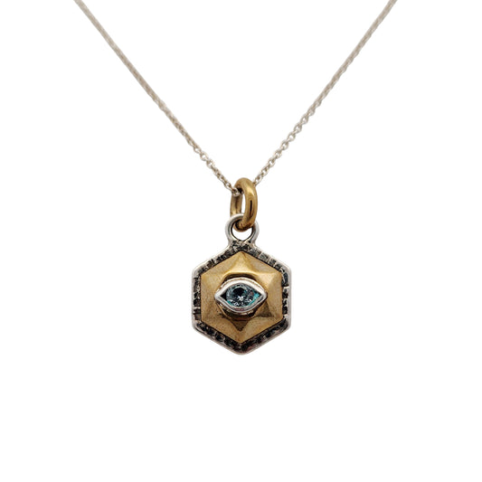 2 Tone Topaz Hexagon Pendant