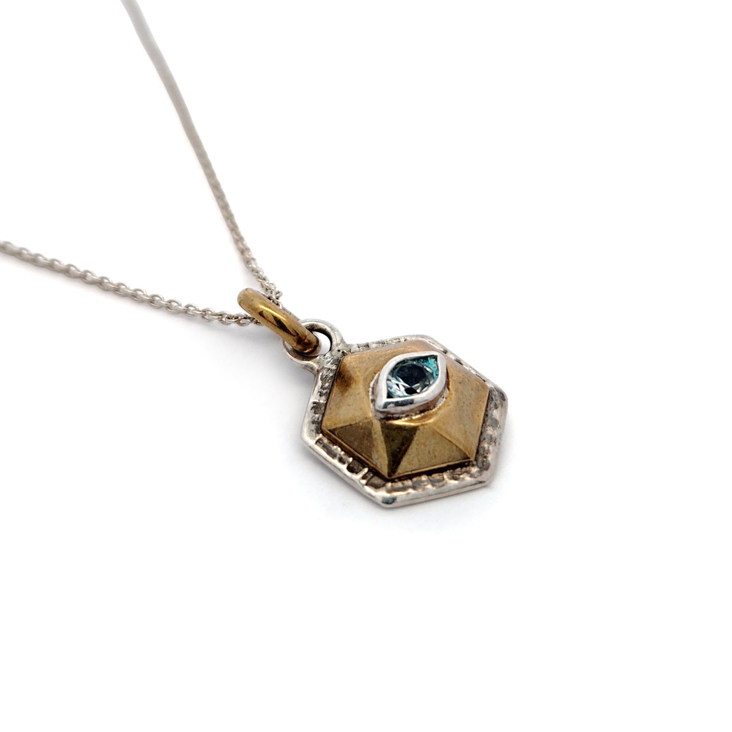 2 Tone Topaz Hexagon Pendant