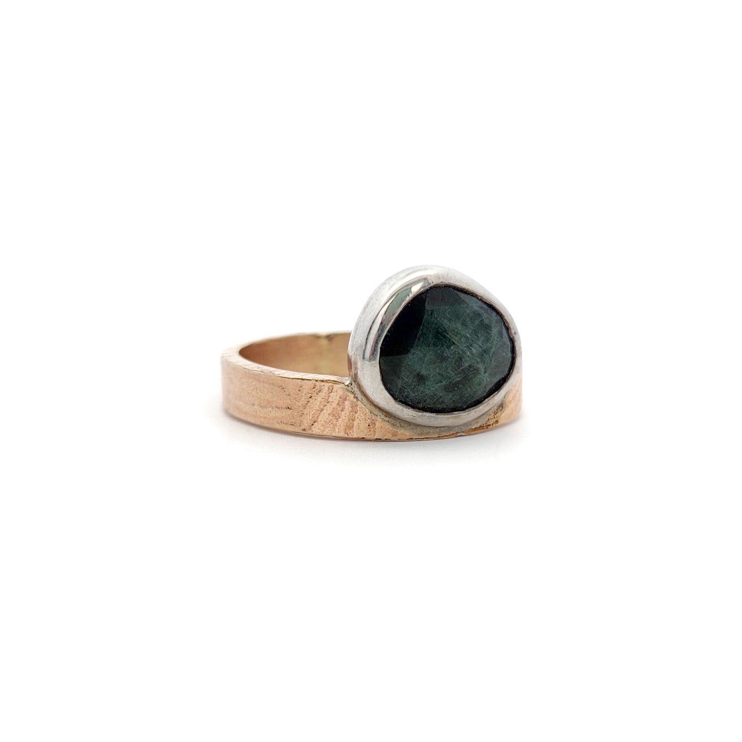 Mixed Metal Organic Actinolite Stone Ring