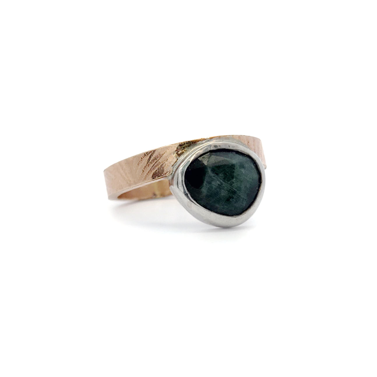 Mixed Metal Organic Actinolite Stone Ring