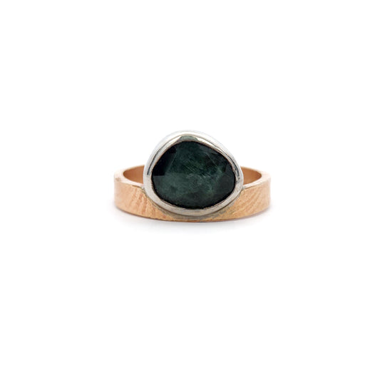 Mixed Metal Organic Actinolite Stone Ring