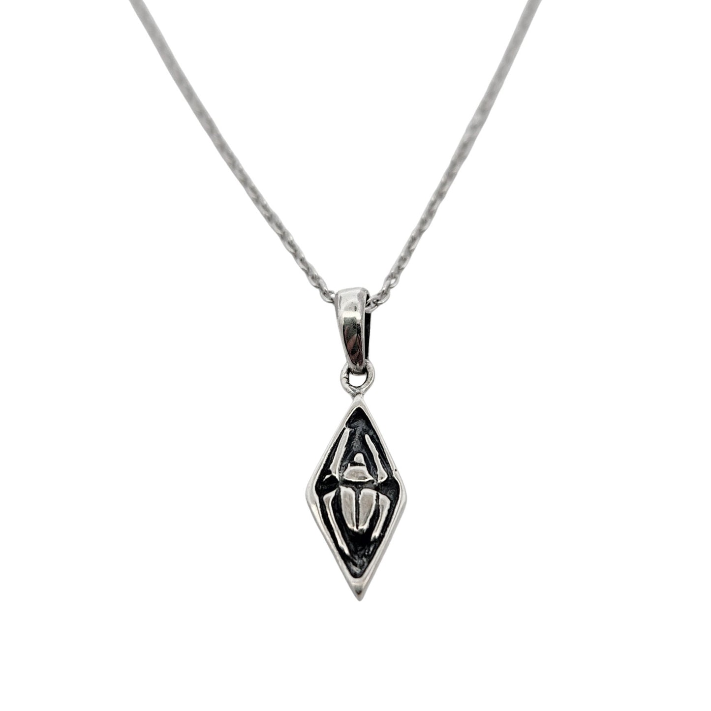 Double-Sided Beetle & Snake Diamond-Shape Pendant
