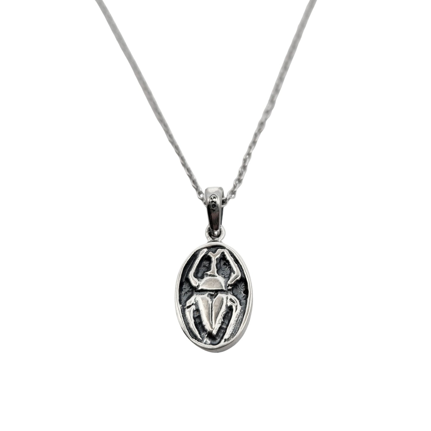 Double-Sided Beetle & Snake Oval Pendant