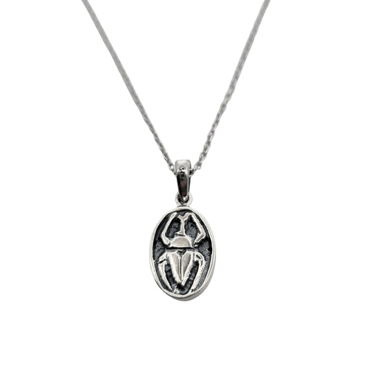 Double-Sided Beetle & Snake Oval Pendant