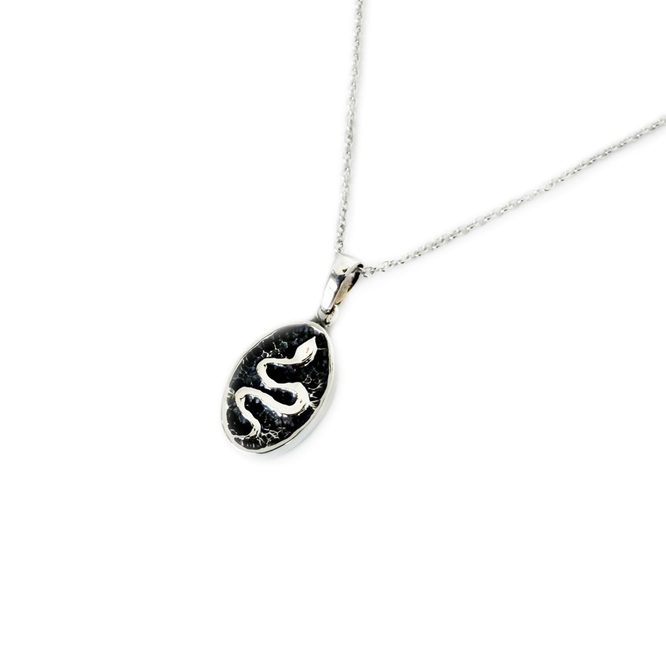 Double-Sided Beetle & Snake Oval Pendant