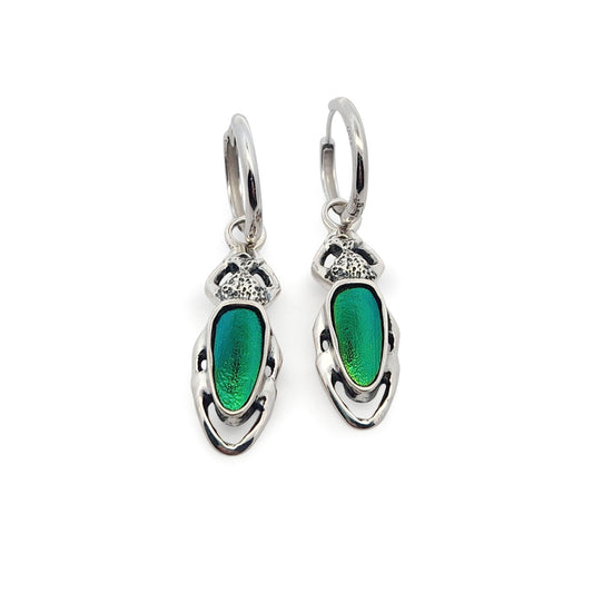 Long Beetle Elytra Earrings