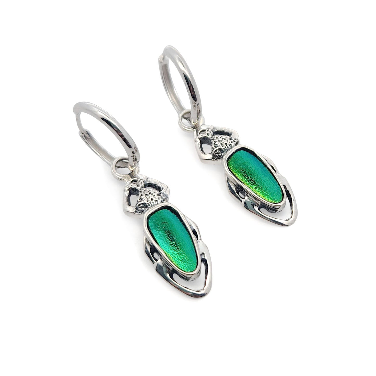 Long Beetle Elytra Earrings