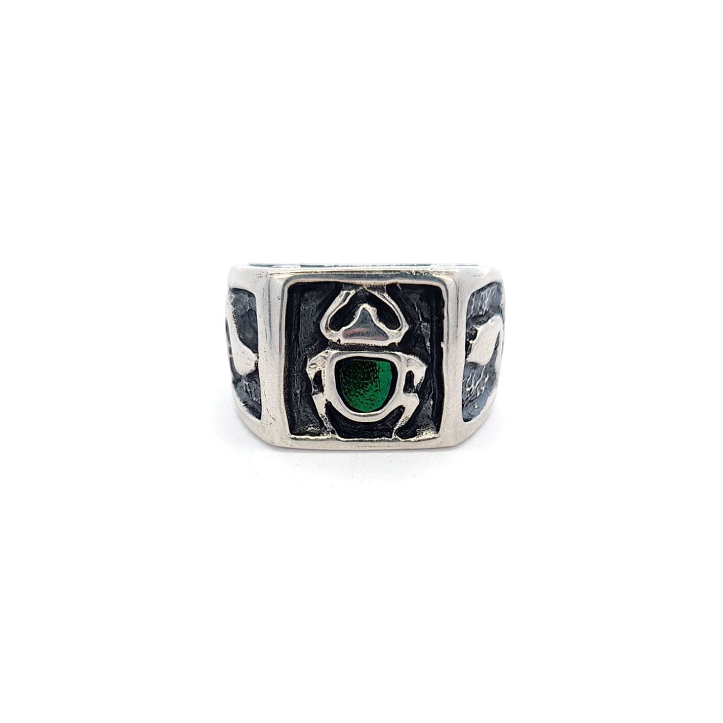 Beetle Elytra Shell & Snake Signet Ring