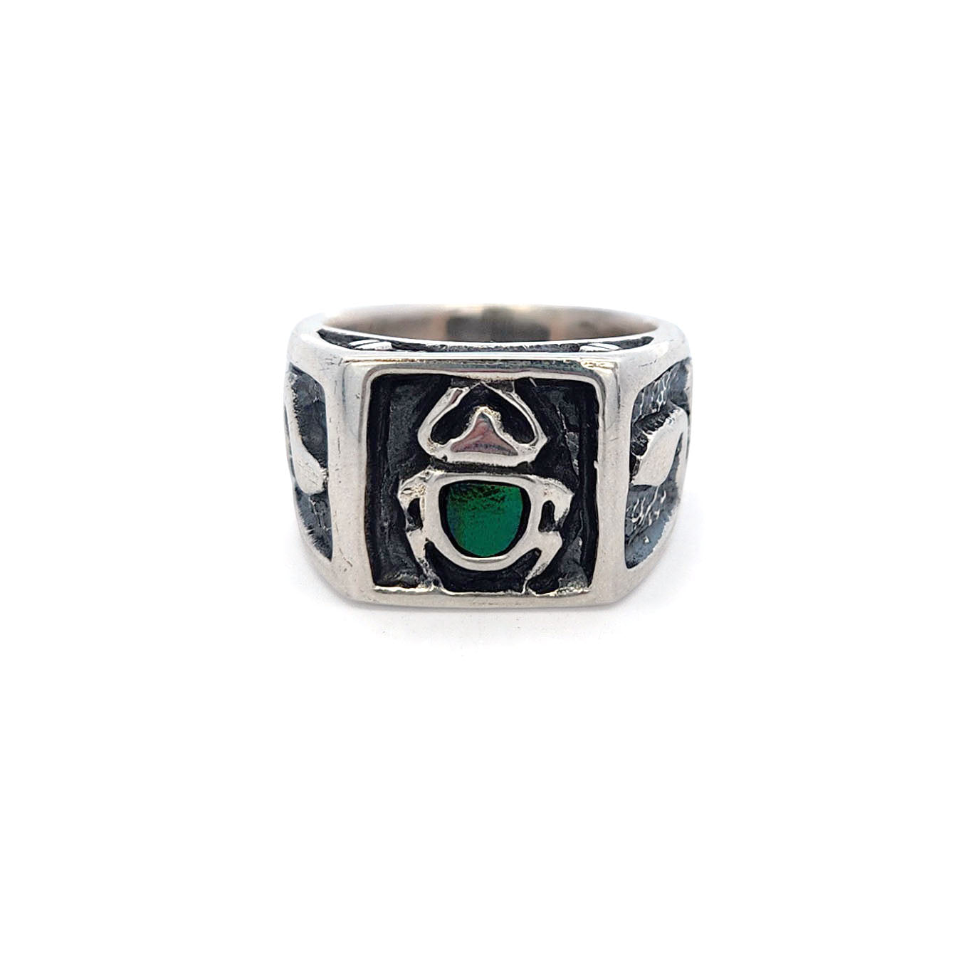 Beetle Elytra Shell & Snake Signet Ring