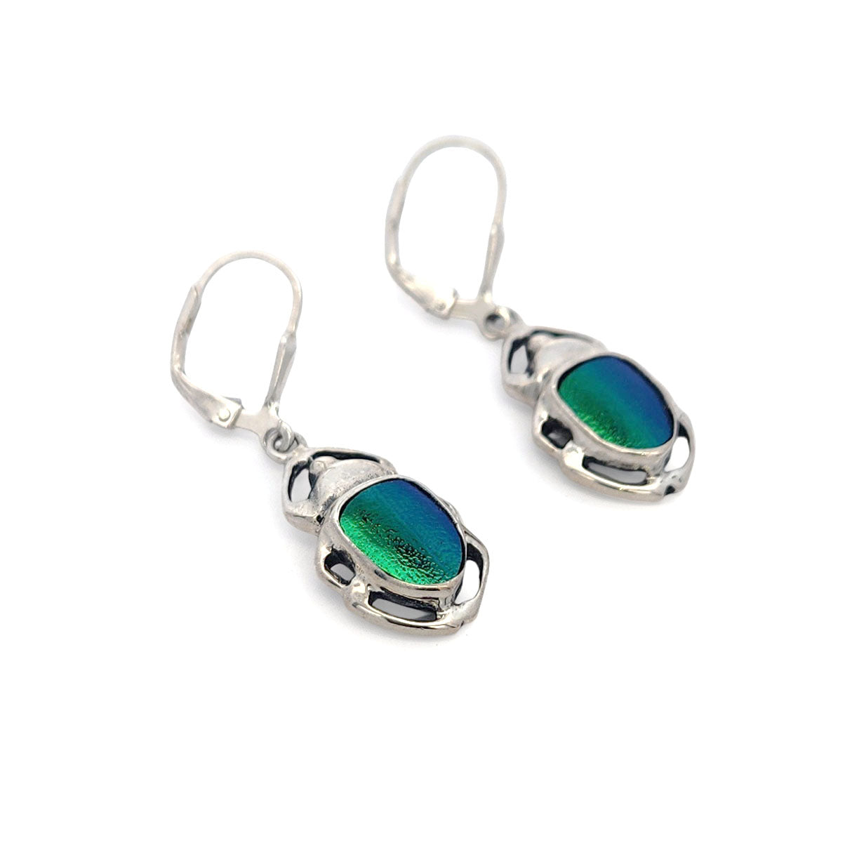 Short Beetle Elytra Earrings