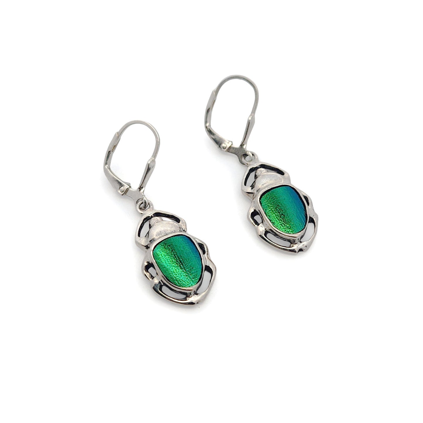 Short Beetle Elytra Earrings