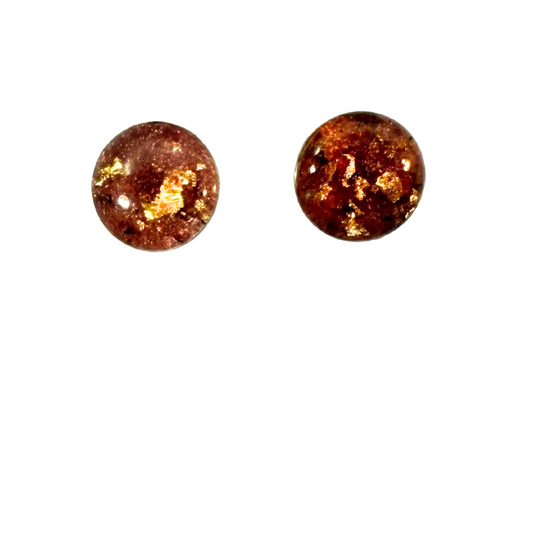 Red Crushed Gemstone Studs