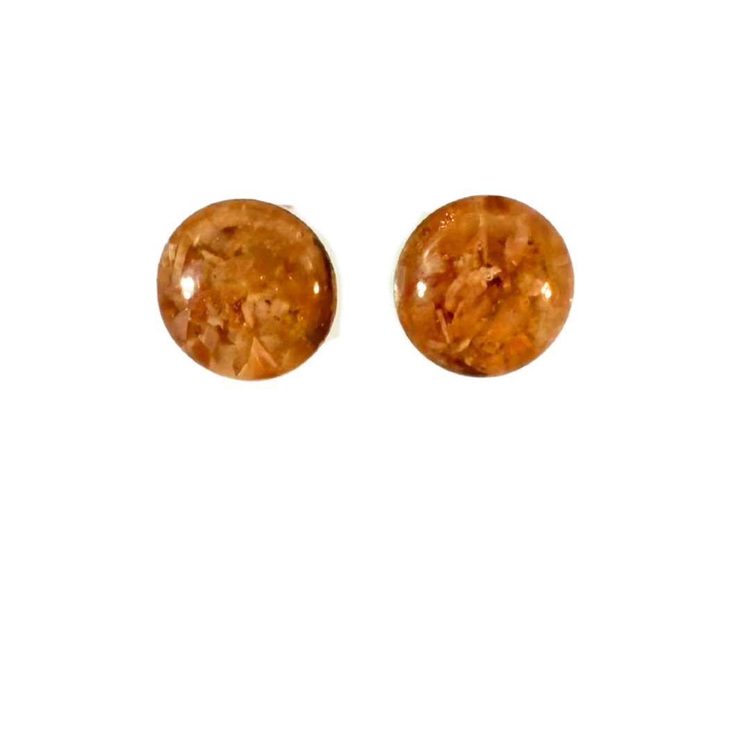Orange Crushed Gemstone Studs