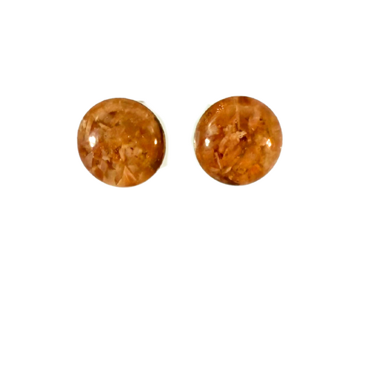 Orange Crushed Gemstone Studs