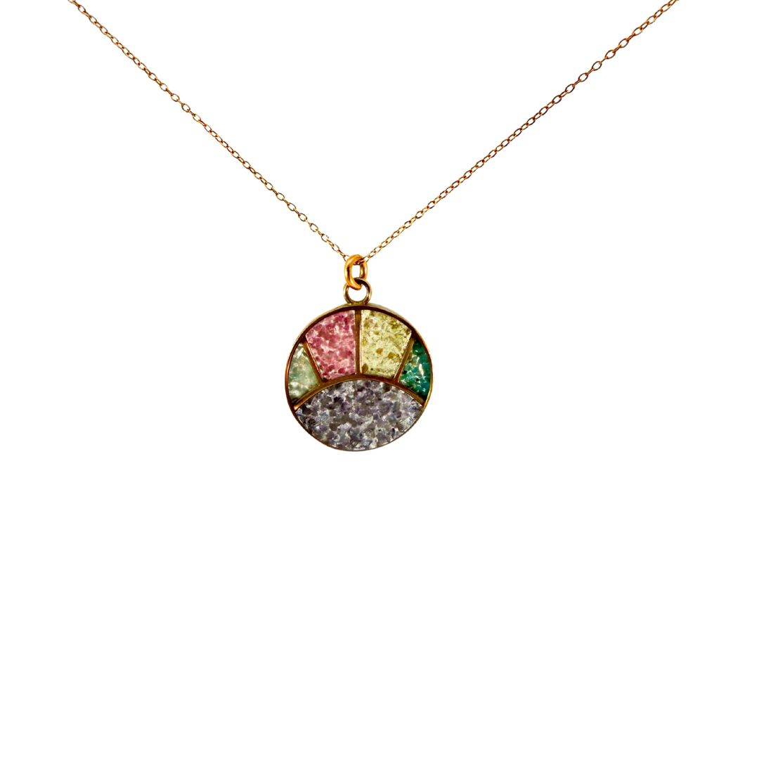 Sunrays Crushed Gemstone Pendant