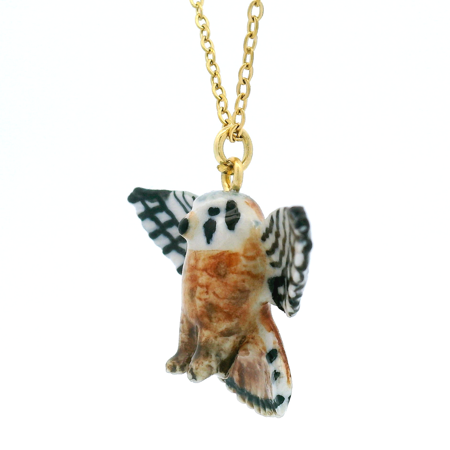 Porcelain Kestrel Falcon Pendant