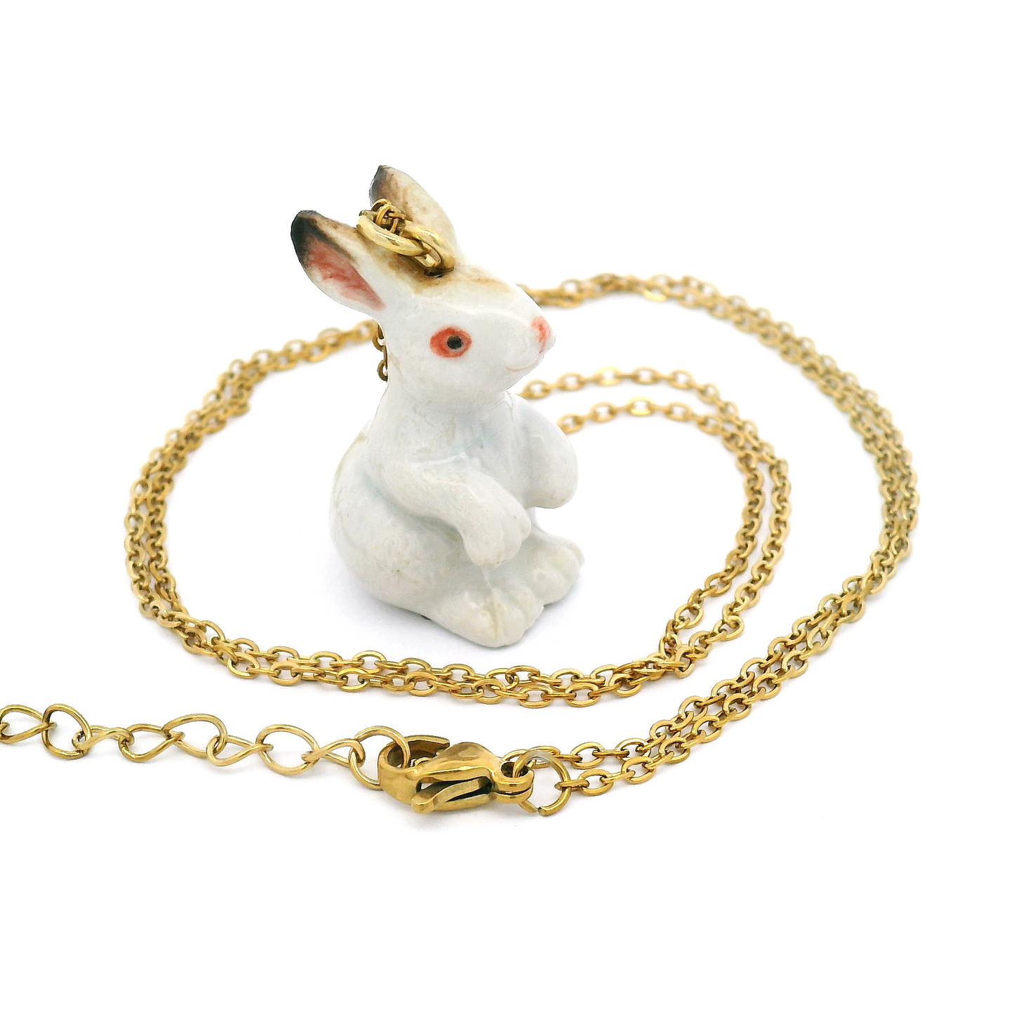 Porcelain White Rabbit Necklace
