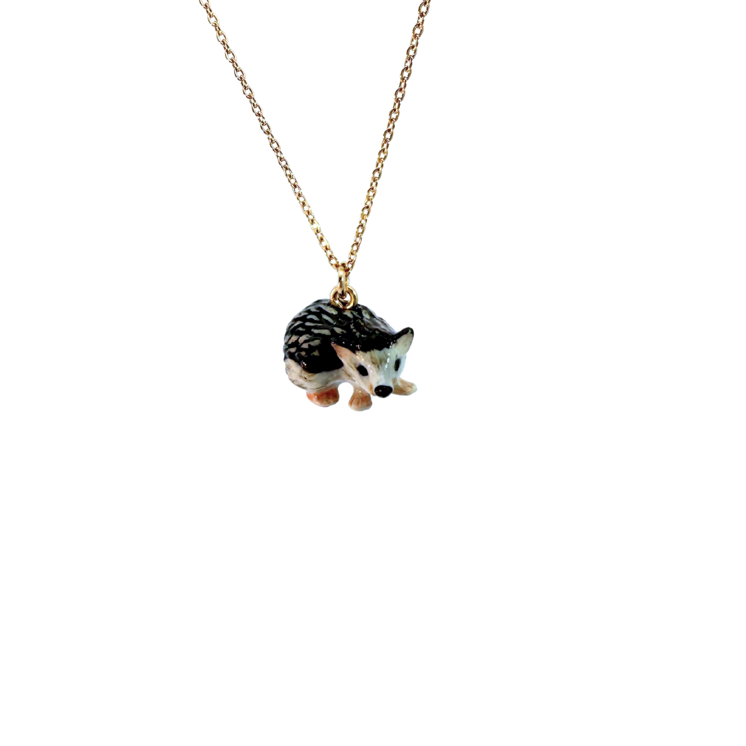 Porcelain Hedgehog Pendant