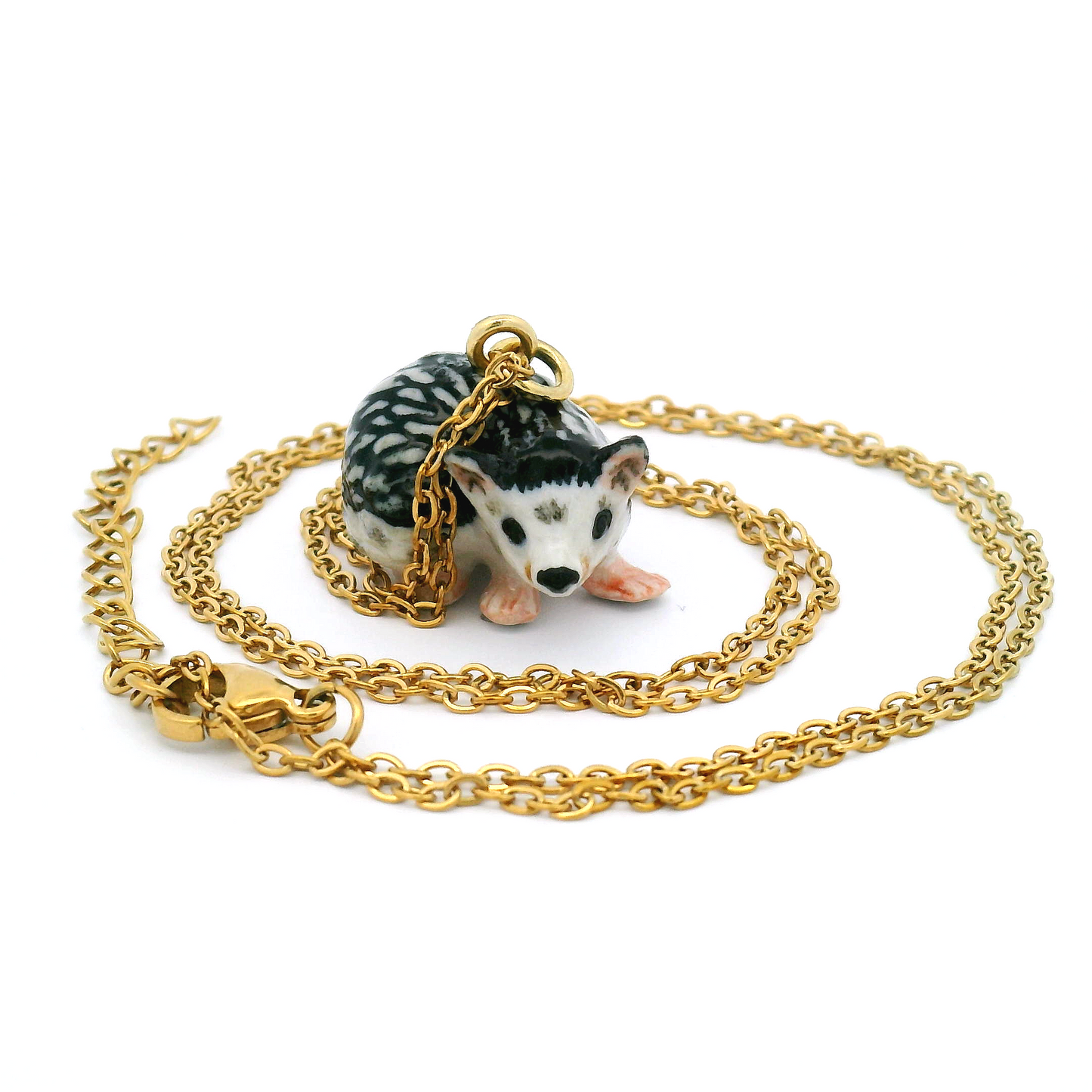 Porcelain Hedgehog Pendant