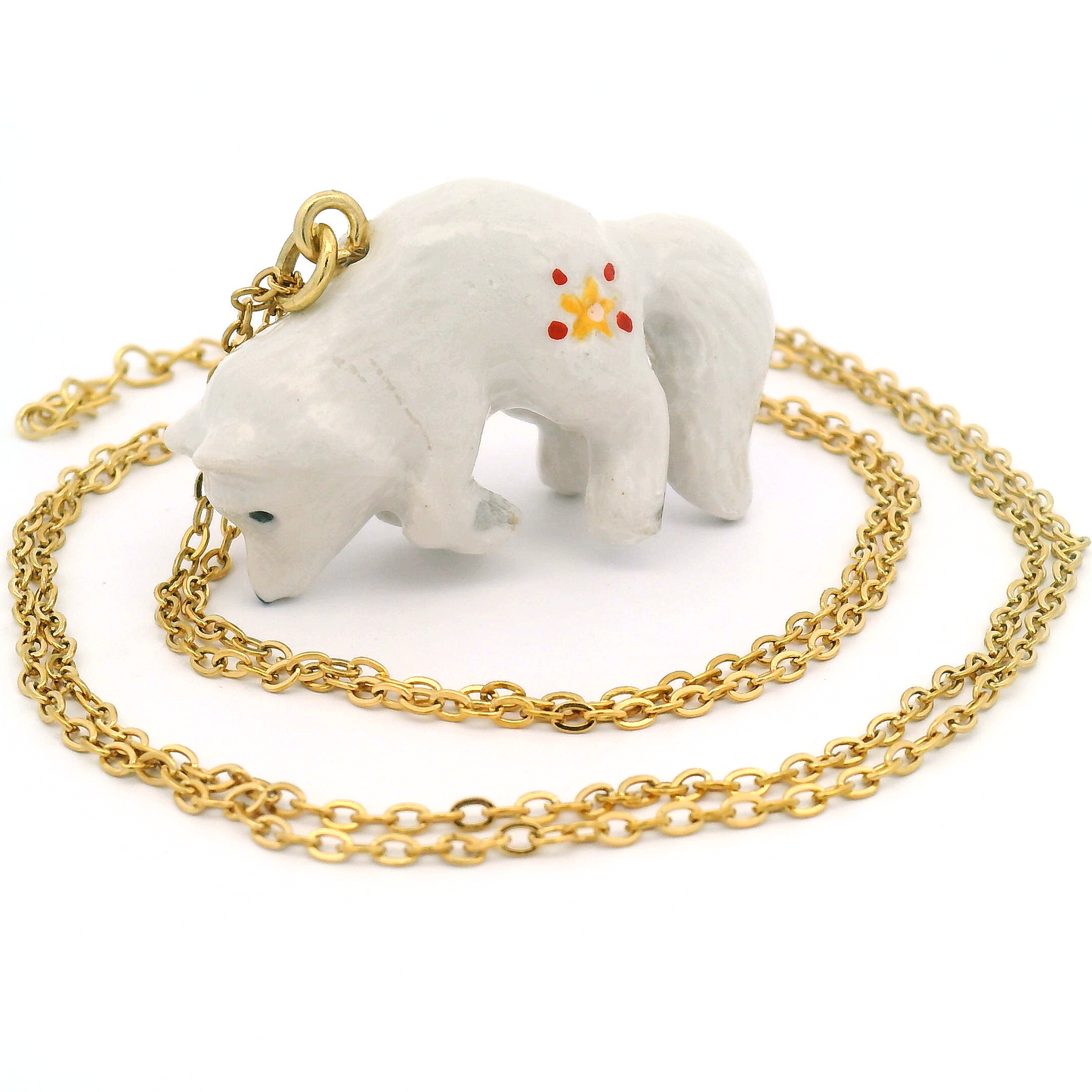 Porcelain White Polar Fox Pendant