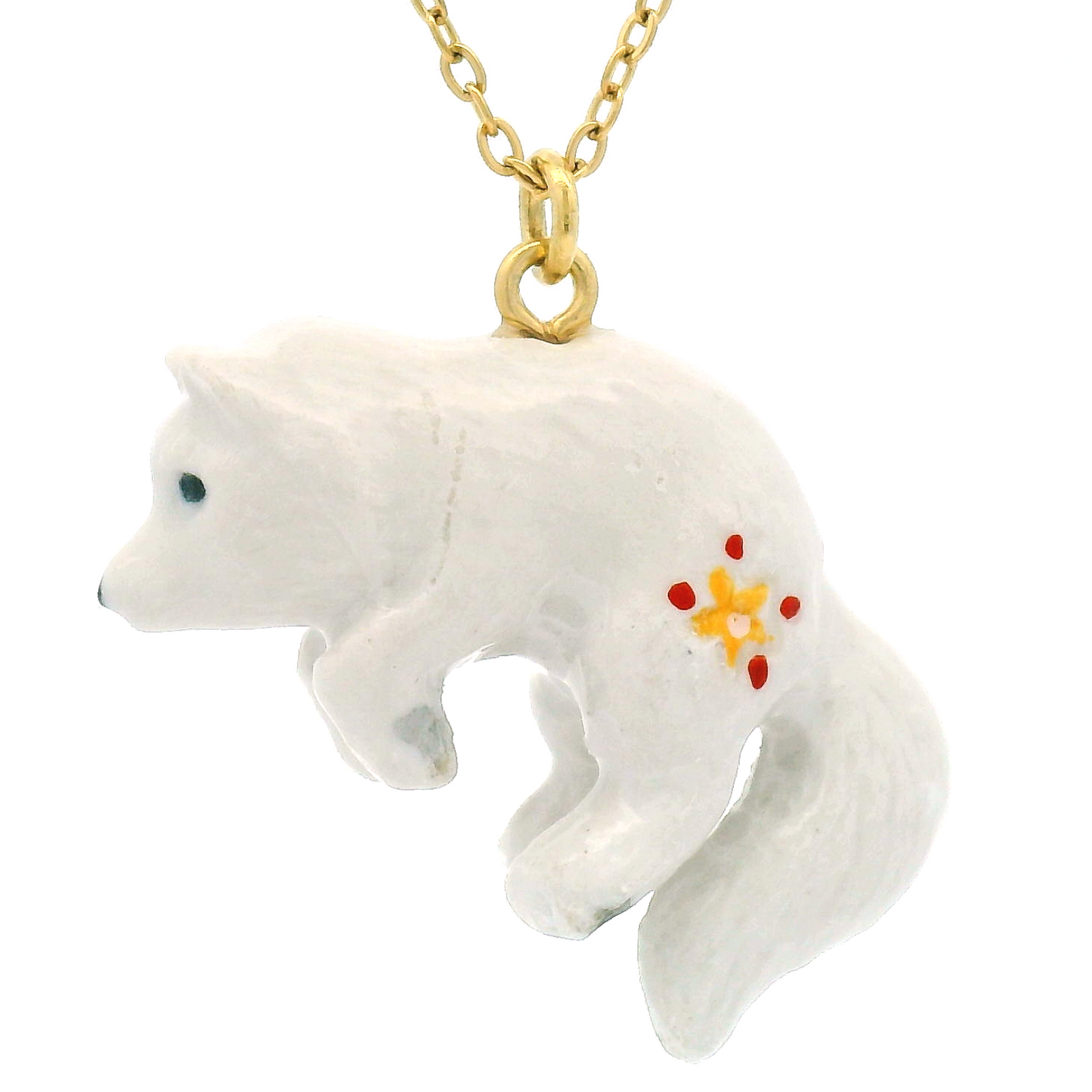 Porcelain White Polar Fox Pendant