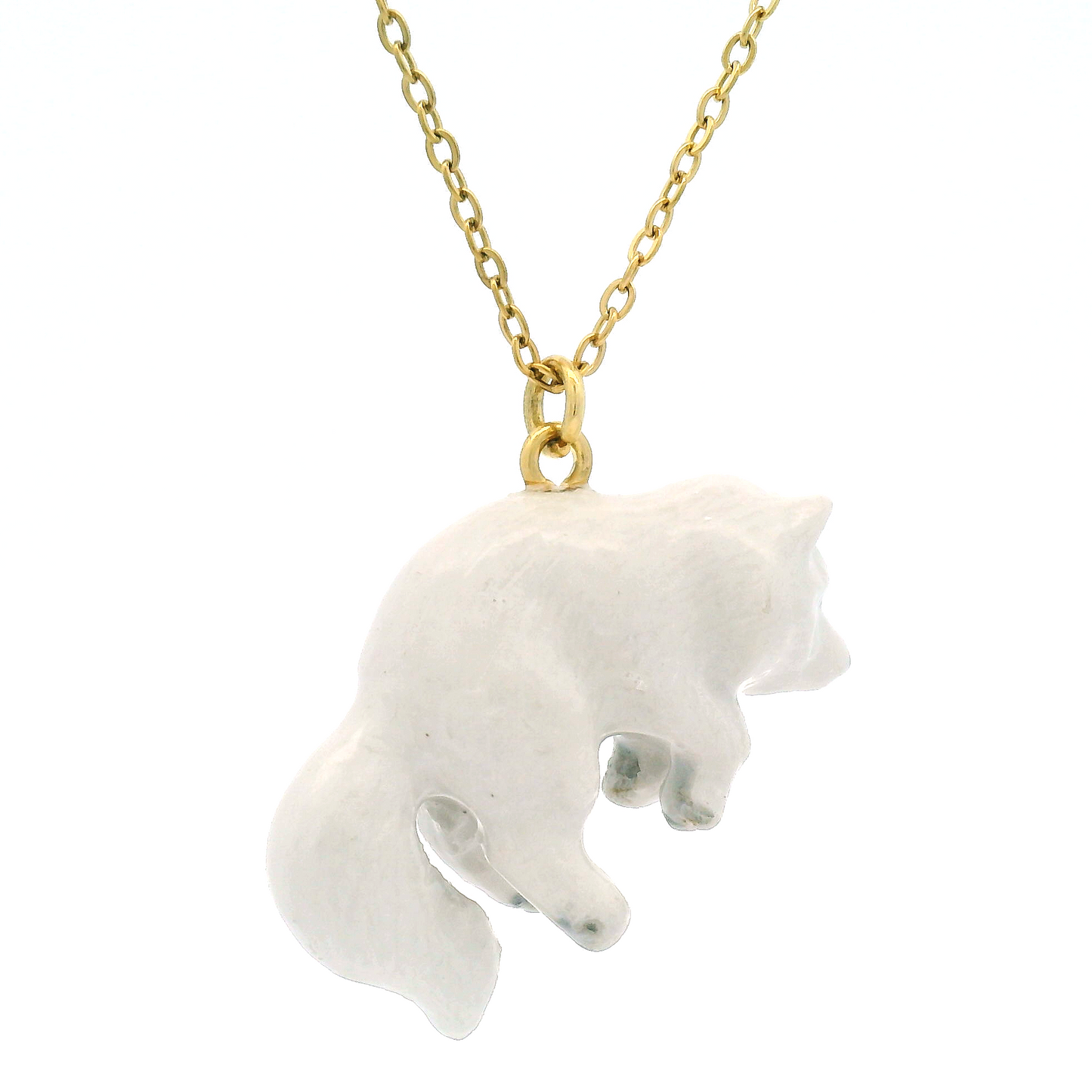 Porcelain White Polar Fox Pendant