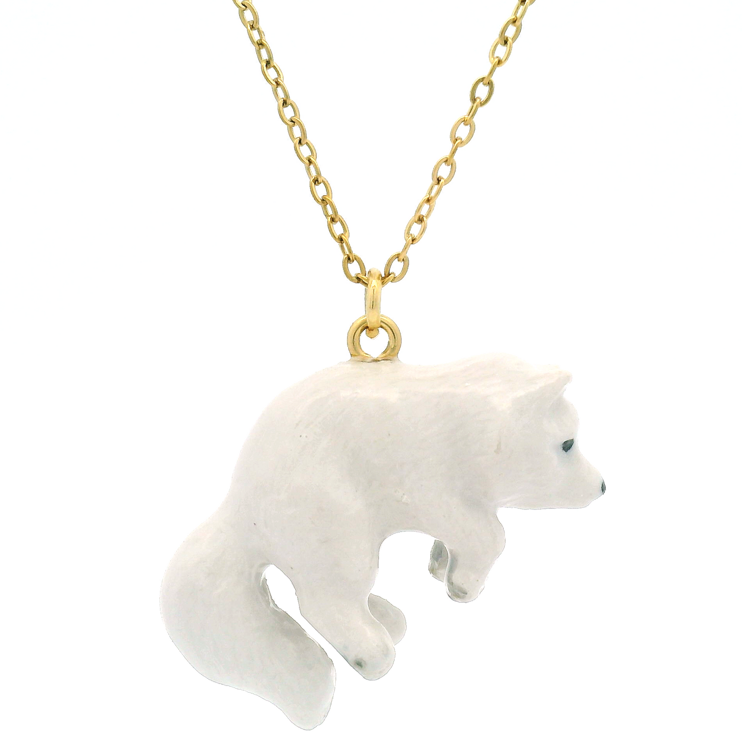 Porcelain White Polar Fox Pendant